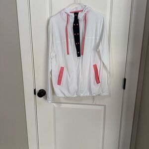 Southern Tide White and Pink Utility Jacket